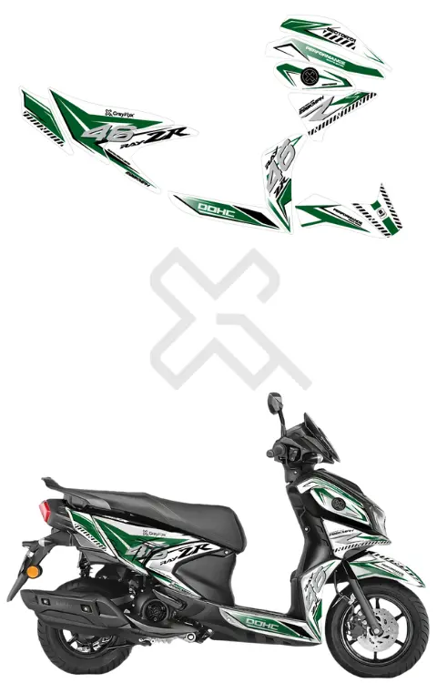 DOHC Edition Full Body Sticker for Ray ZR 125 | Made in Premium Gloss Vinyl with FPF (Fade Protection Film), Waterproof, Precut Sticker, Pack of 1 for Both Side